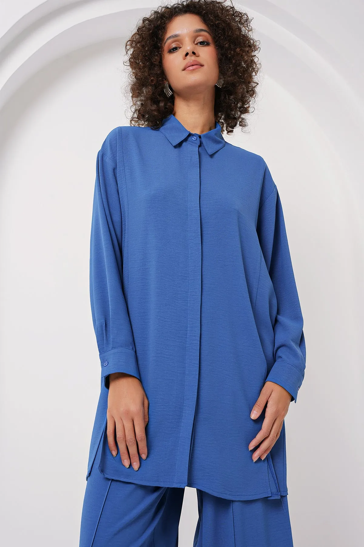 6679 uzun tunik pantolon ikili takim