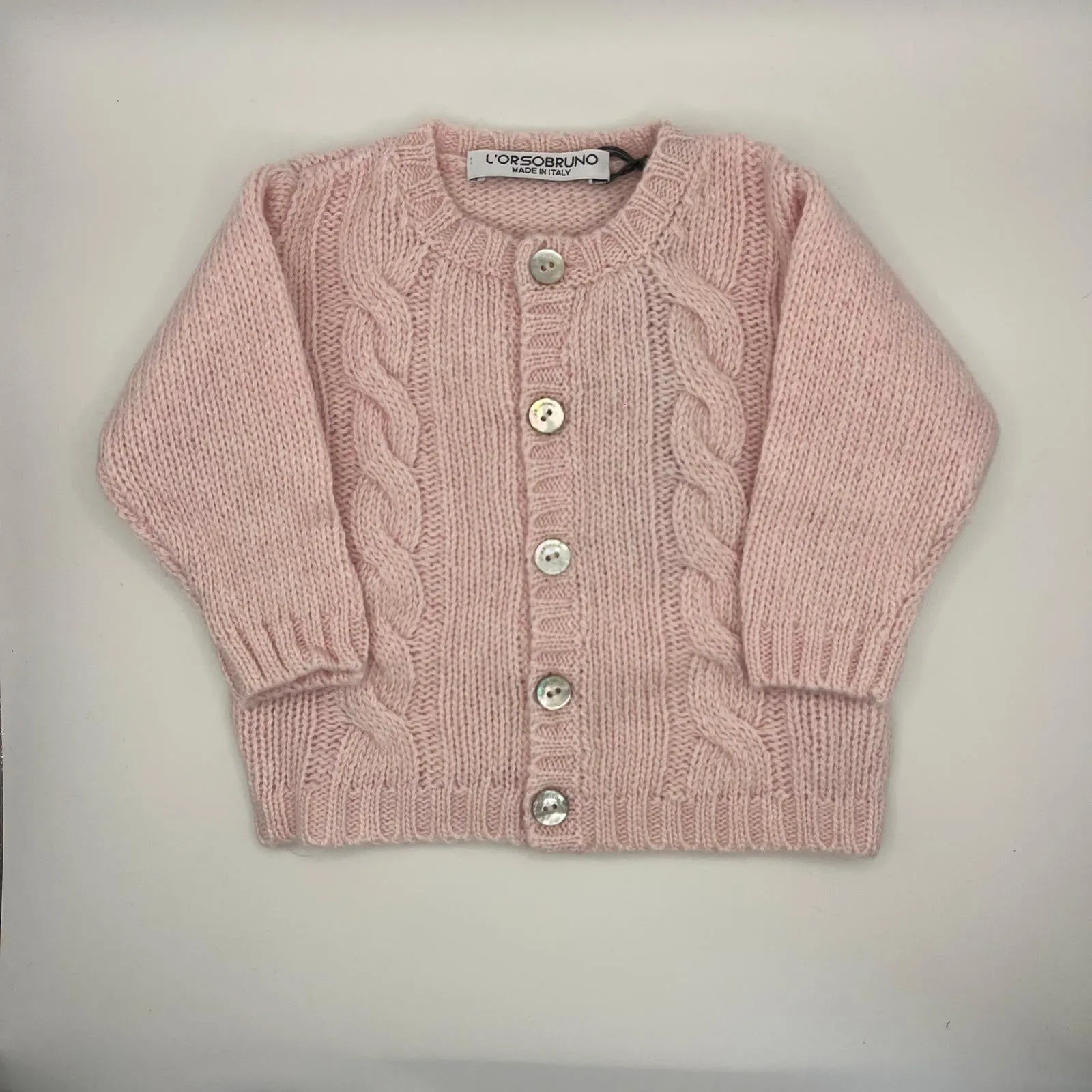 Cardigan - Cable Knit Soft Rose