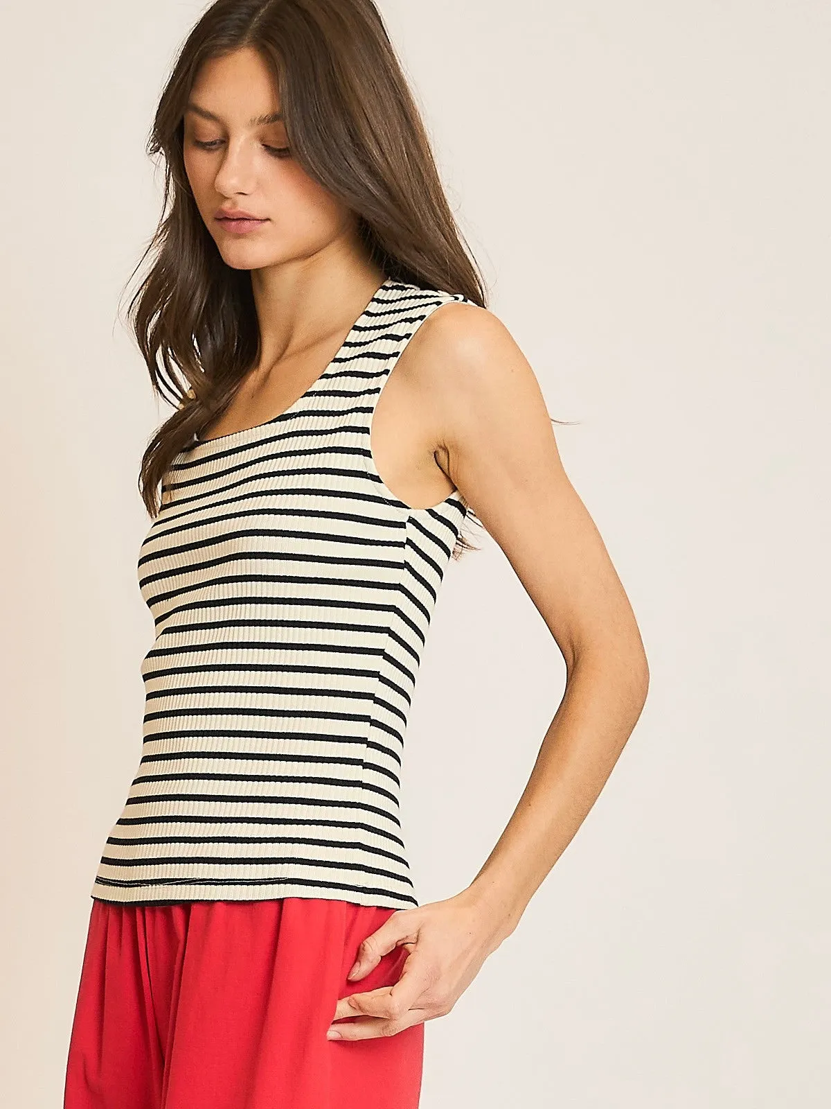 Carolina Striped Ribbed Tank