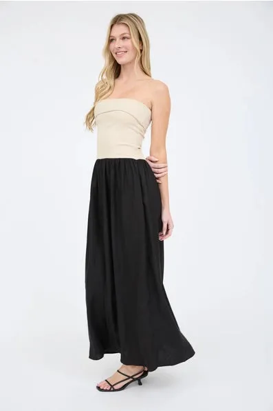 Contrast Midi Dress