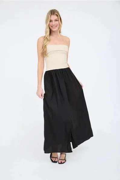 Contrast Midi Dress