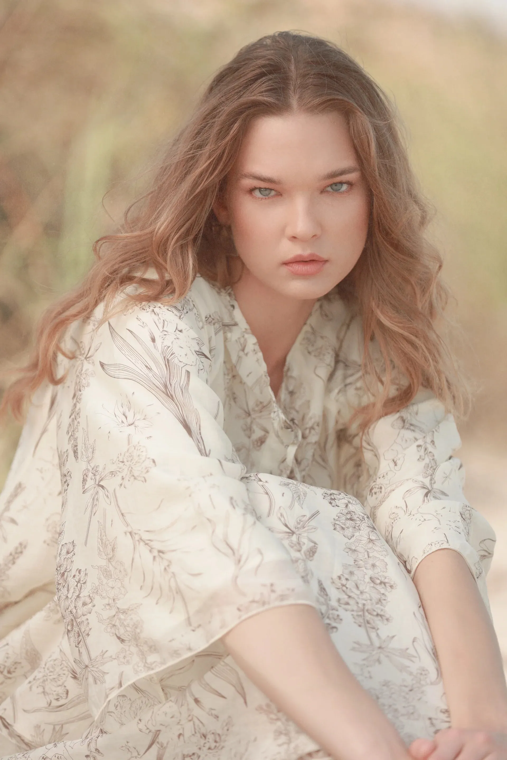 Flowy Toile Print Caftan Dress