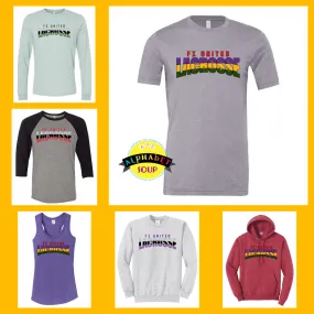 FZ United Boys Lacrosse Striped Lacrosse Design On Adult and Youth Tees And Sweatshirts