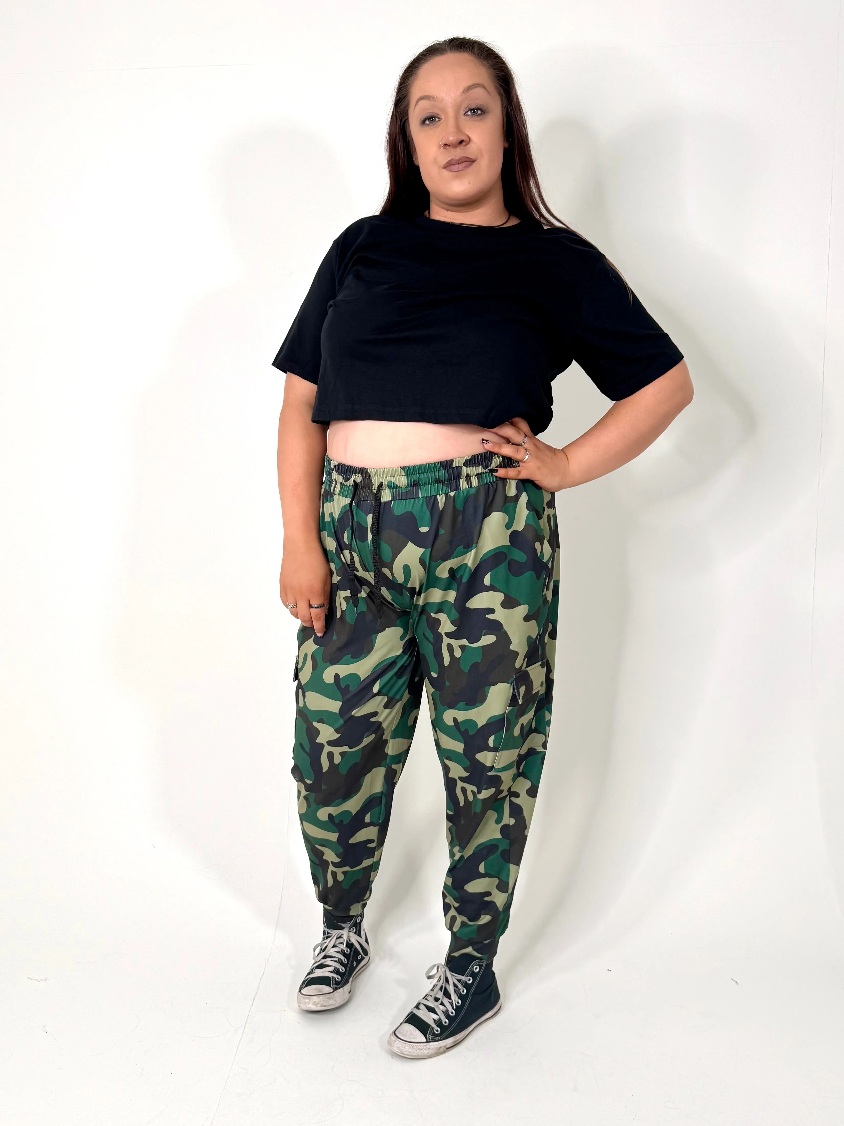 Green Camo Super Soft Pocket Cargo Joggers