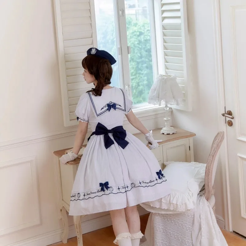 Kawaii Navy Style Striped Lolita OP Dress