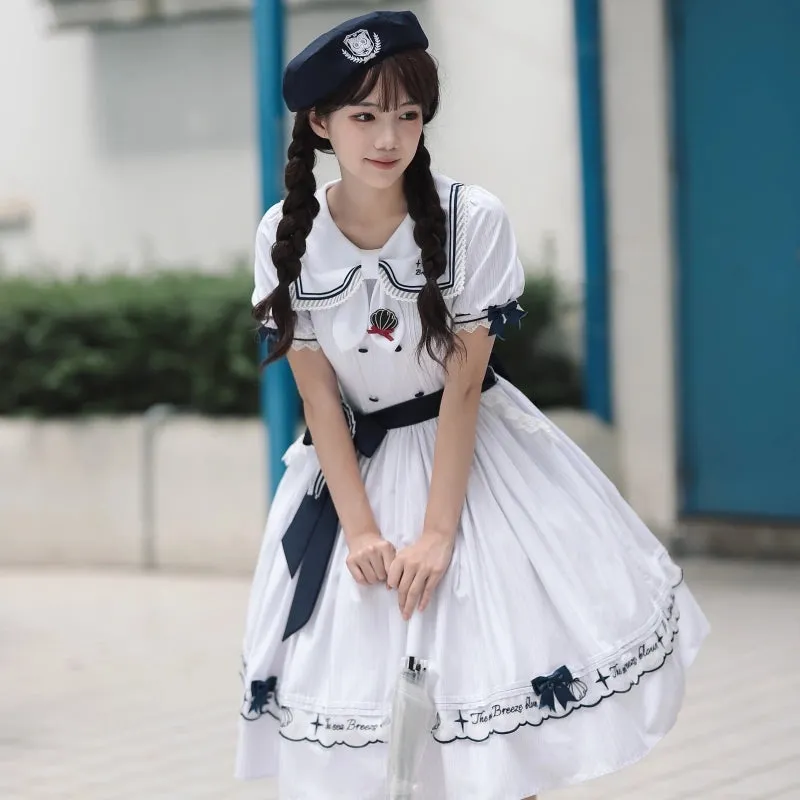Kawaii Navy Style Striped Lolita OP Dress