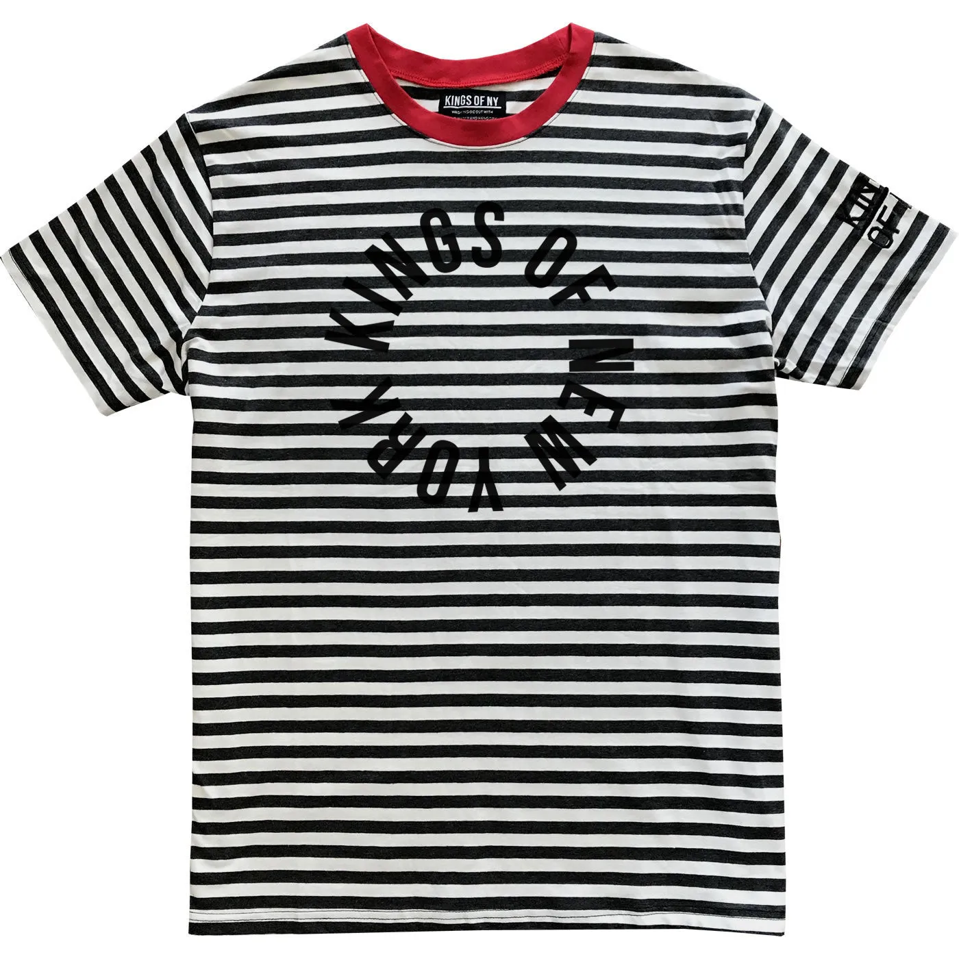 Kings Of NY Circle Logo Striped T-Shirt