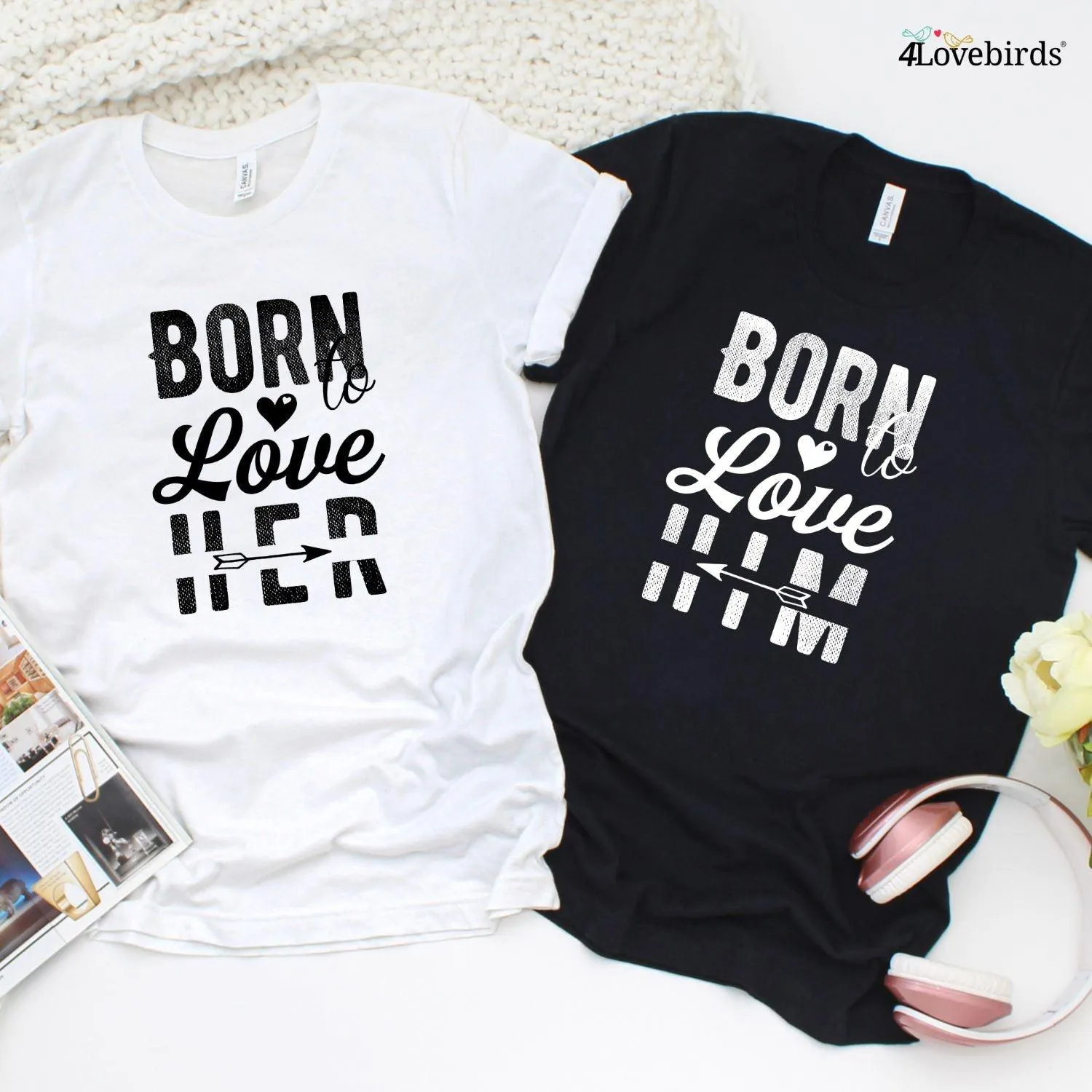 Matching Set Outfits: 'Born to Love Him/Her' - Chic and Cozy Couple Attire