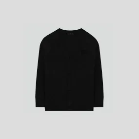 Mini Black Neve Raglan Wool Cardigan