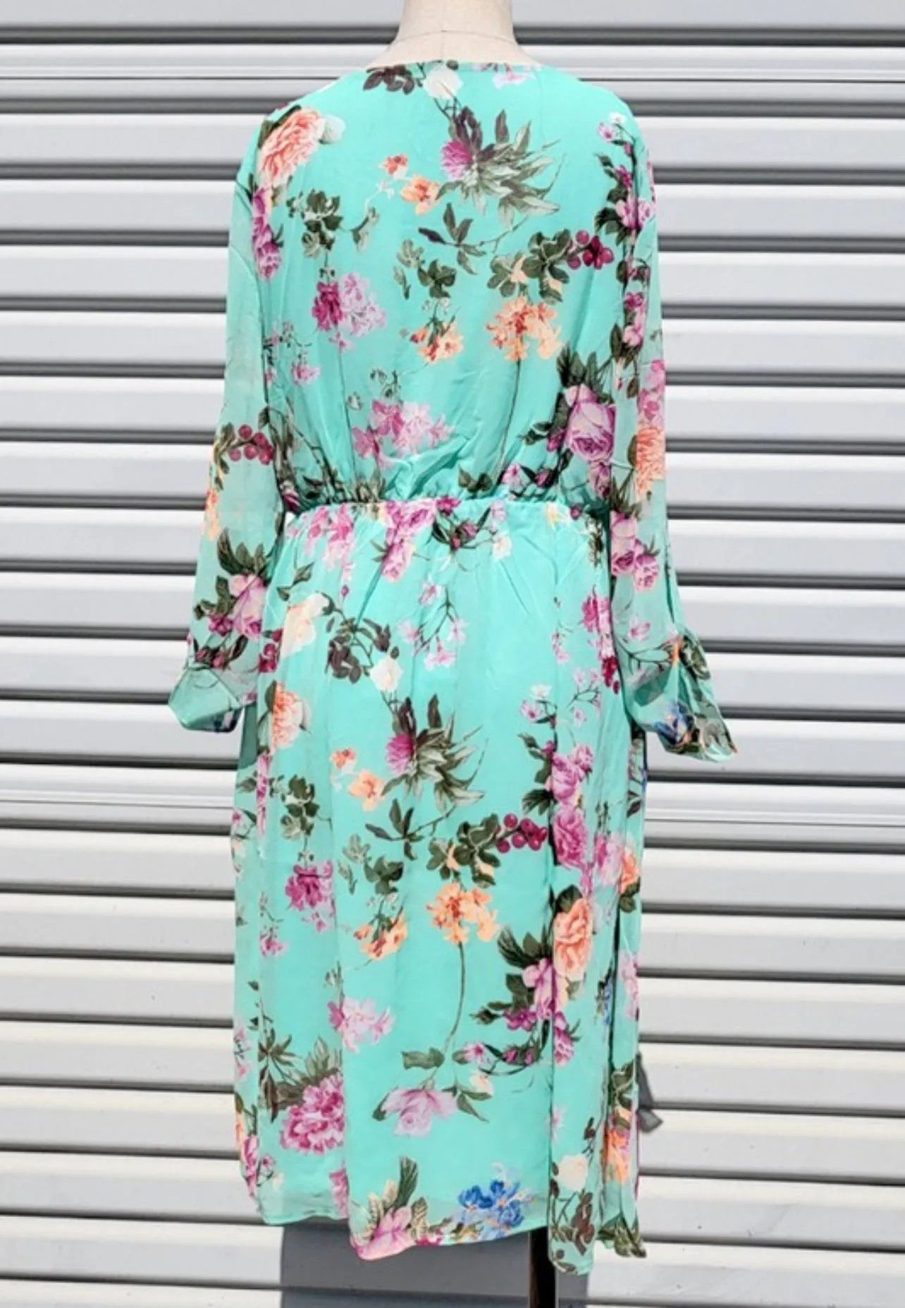 Mint To Be Floral Chiffon Midi Dress