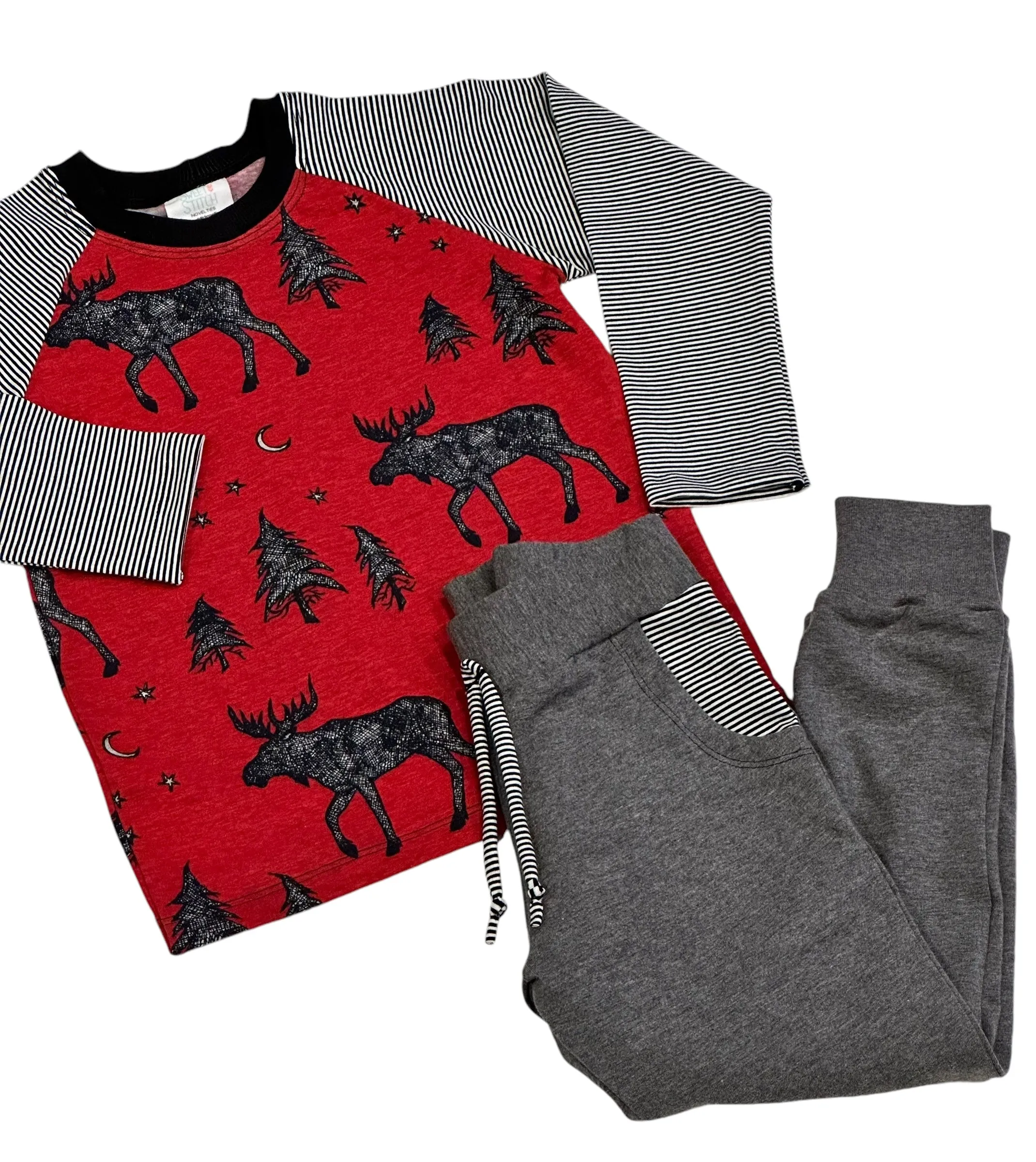 Moose Raglan and Joggers Set | Size 5/6T