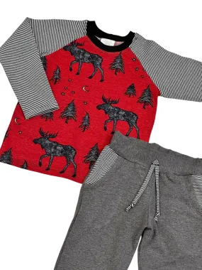 Moose Raglan and Joggers Set | Size 5/6T