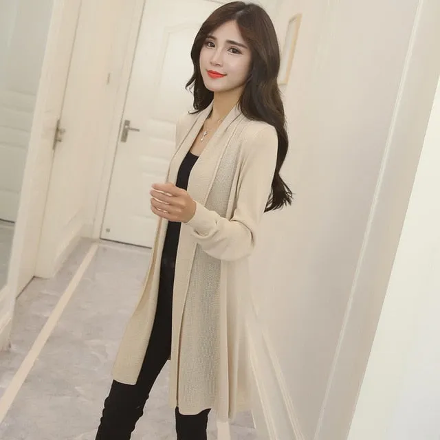 OHCLOTHING spring in the New Womens 2019 loose long sweater cardigan sweater shawl female thin coat for summer air conditioning