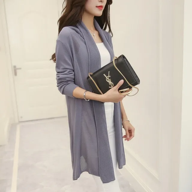 OHCLOTHING spring in the New Womens 2019 loose long sweater cardigan sweater shawl female thin coat for summer air conditioning