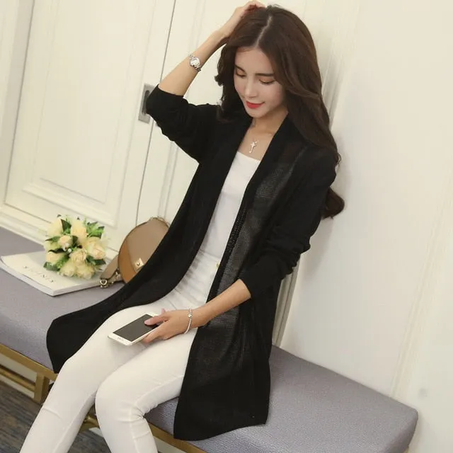 OHCLOTHING spring in the New Womens 2019 loose long sweater cardigan sweater shawl female thin coat for summer air conditioning