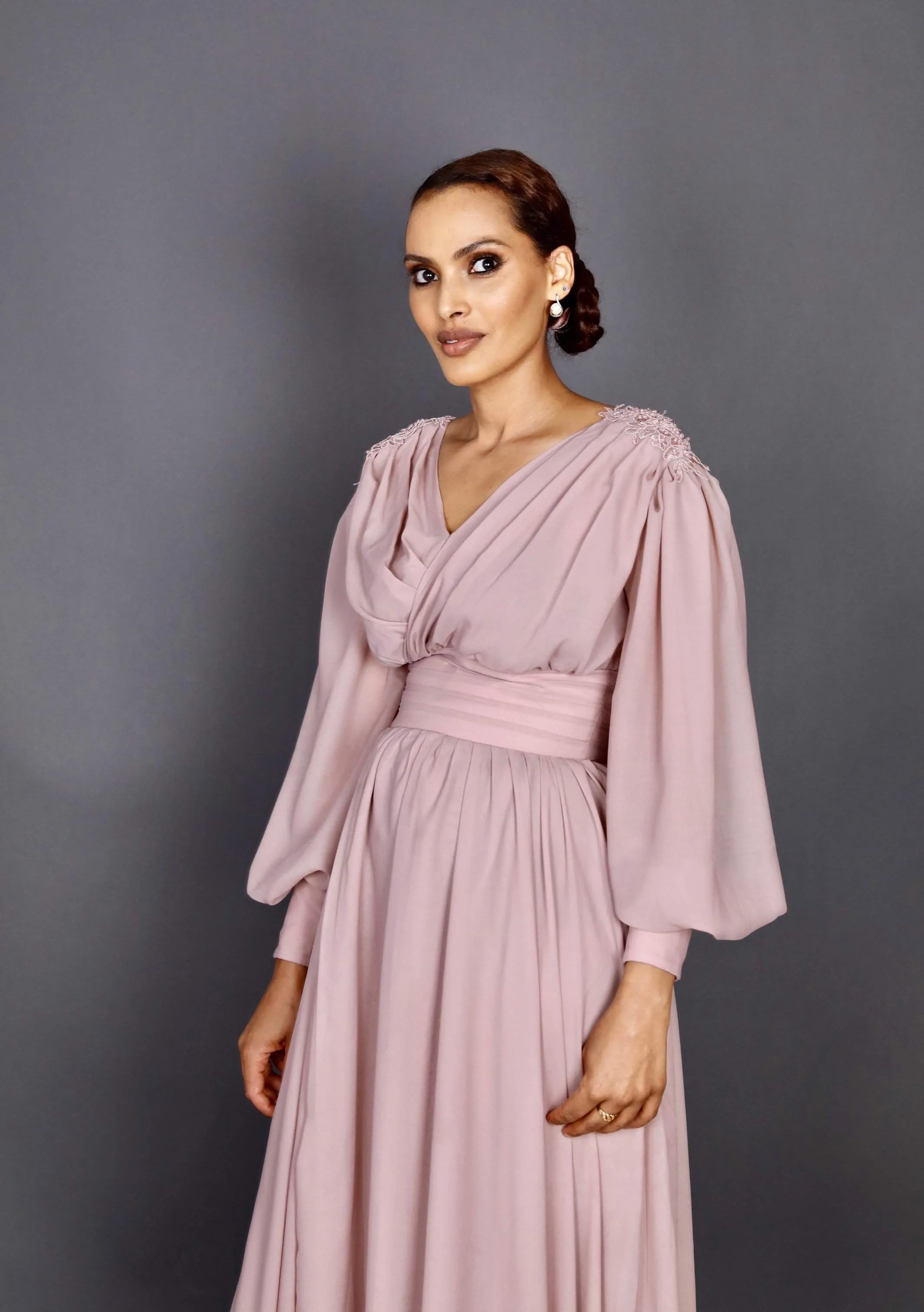 Pink Chiffon Evening Dress