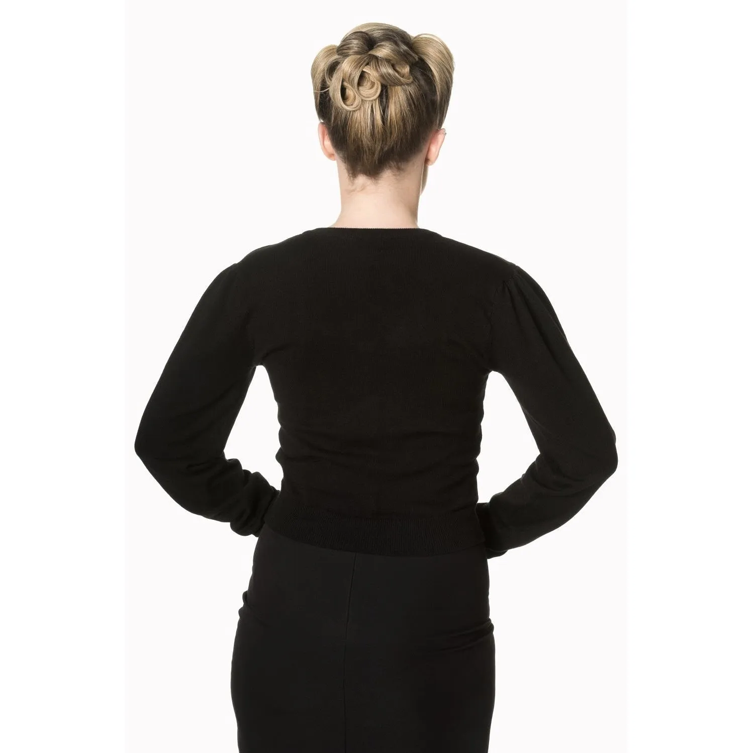 Proud Peacock Black Cardigan