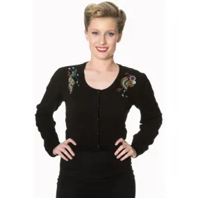 Proud Peacock Black Cardigan