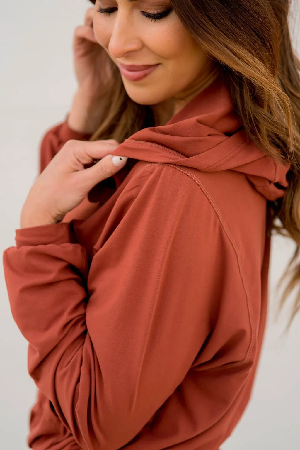 Quarter Zip Cinched Bottom Hoodie