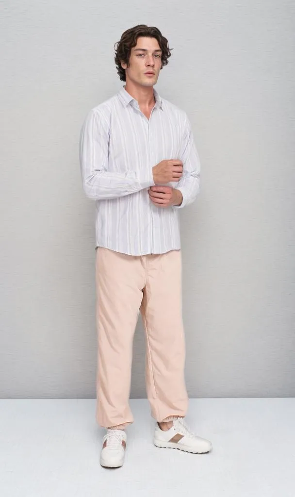R206391 - Ready Garment Striped Long-Sleeve Shirt - Light Blue & White