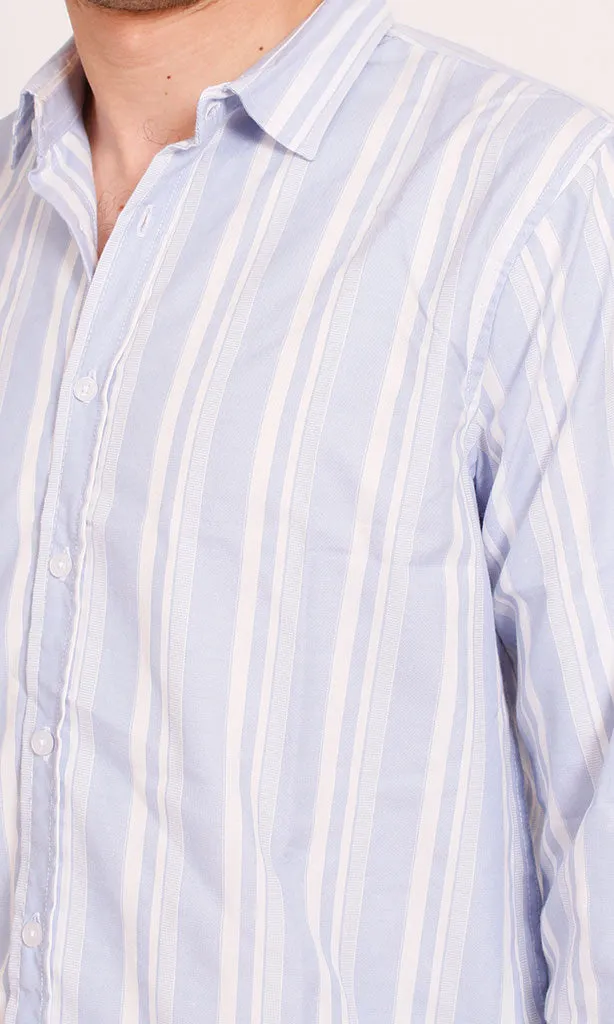 R206391 - Ready Garment Striped Long-Sleeve Shirt - Light Blue & White