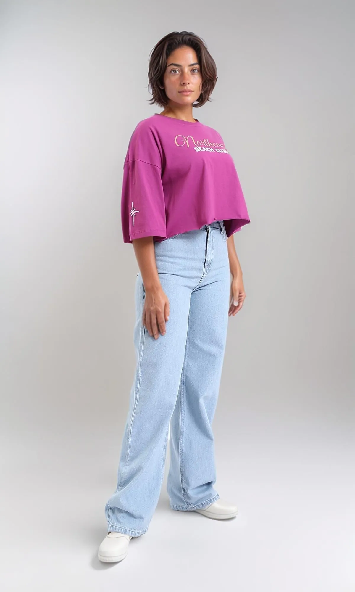 R209146 - Cotton Summer Printed Short Tee - Magenta