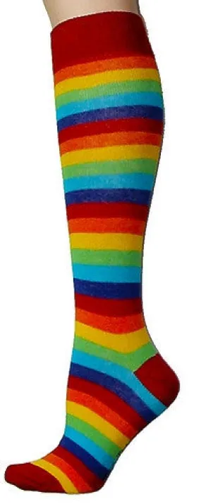 Rainbow Striped Knee High Socks (Women's)
