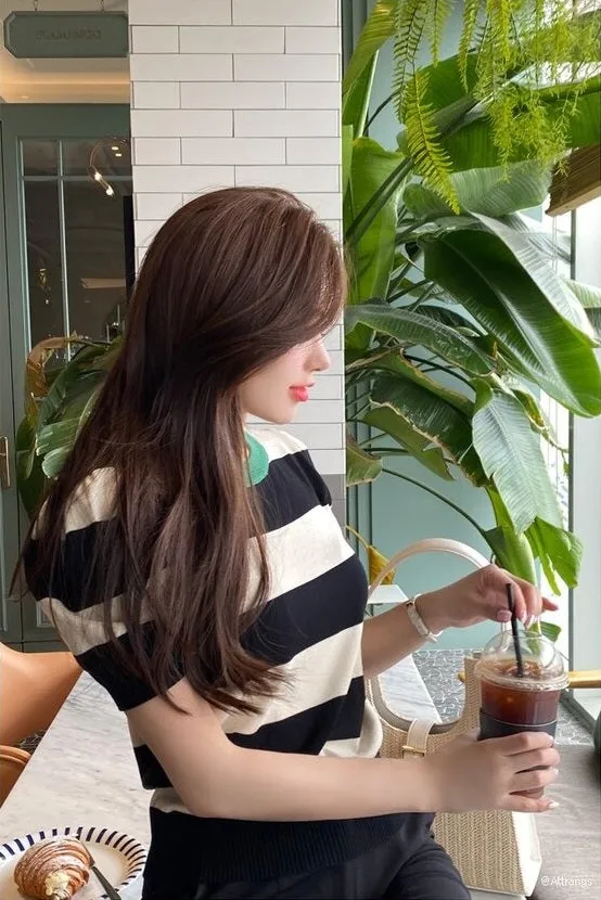 Summer Stripes Sexy Elastic Korean Style Slim Short Sleeve Tees