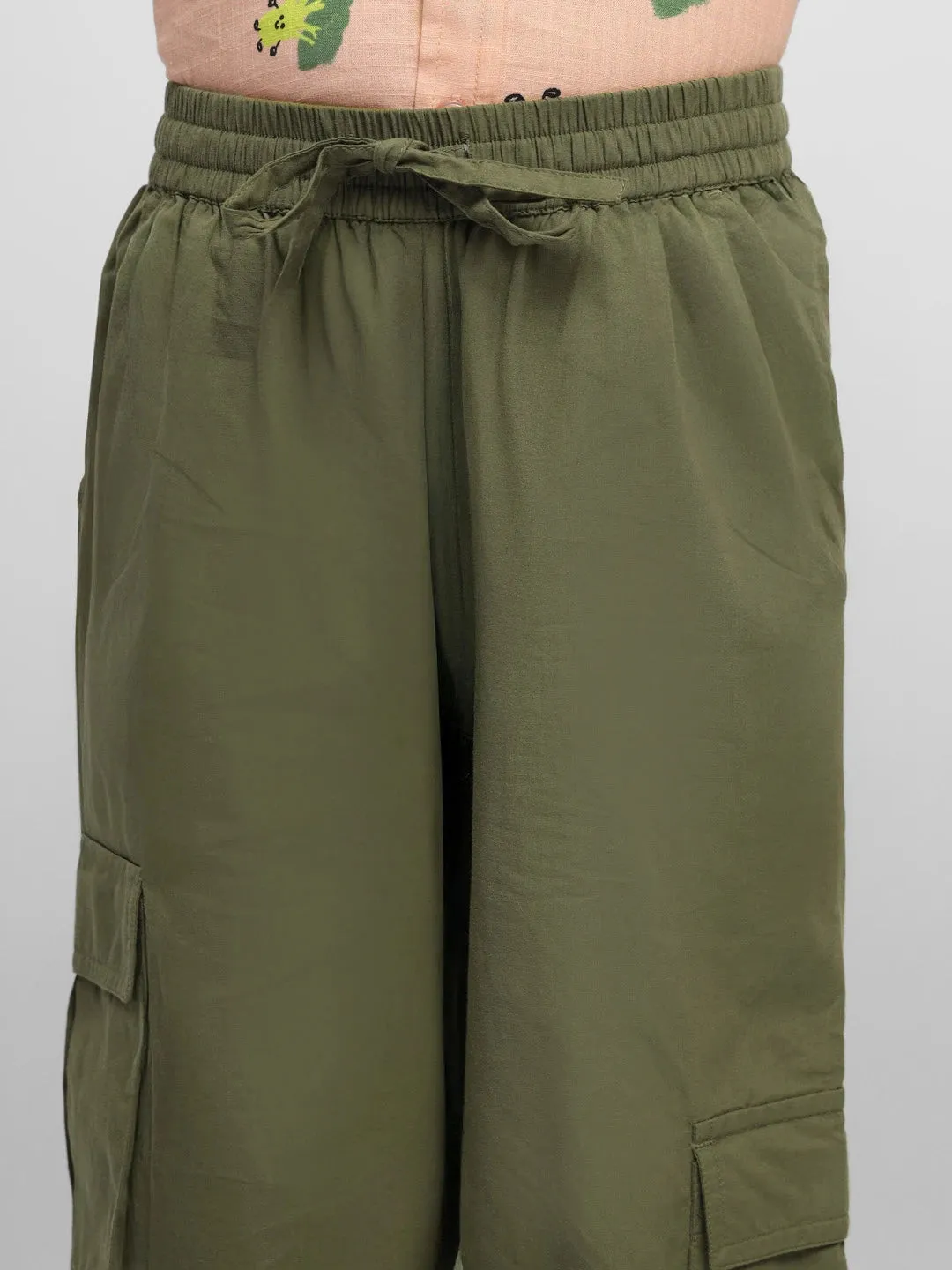 Timeless Olive Cotton Cargo Joggers