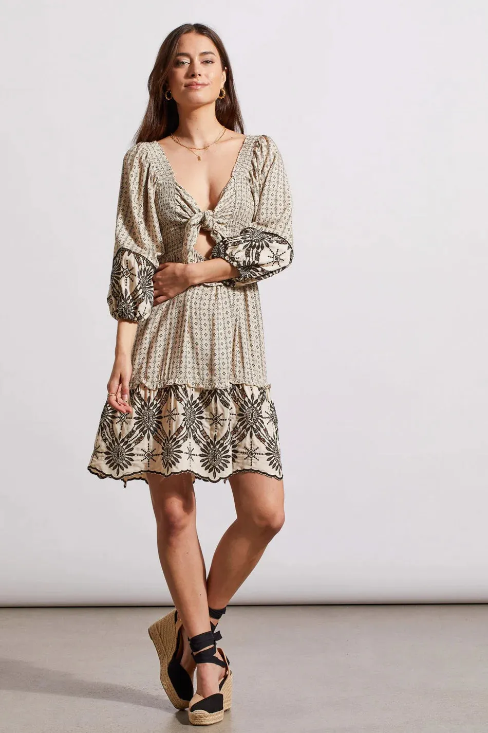 TR901o Wear 2 Ways Embroidered Dress